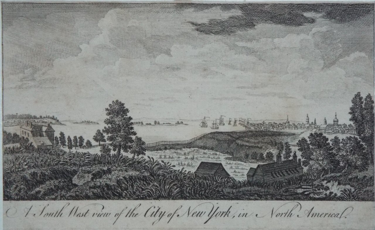 Print - A South West View Of The City Of New York.